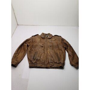 Vintage Jazz Leather Wear by Norcon Brown Motoracer Leather Jacket Size S